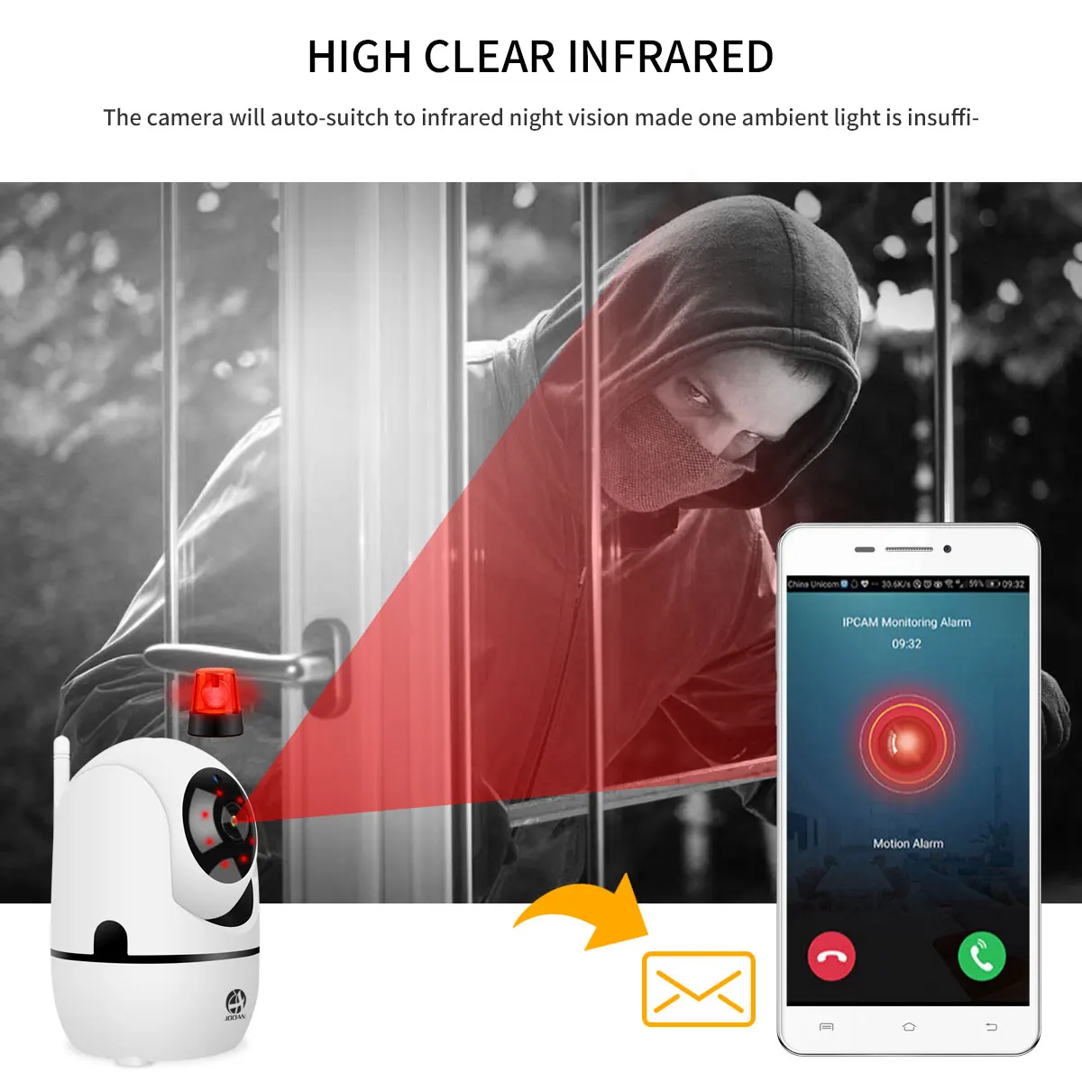 JOOAN, беспроводная ip-камера, 1080 P, HD, умная, WiFi, для домашней безопасности, инфракрасное, ночное видение, видеонаблюдение, CCTV камера, детский монитор