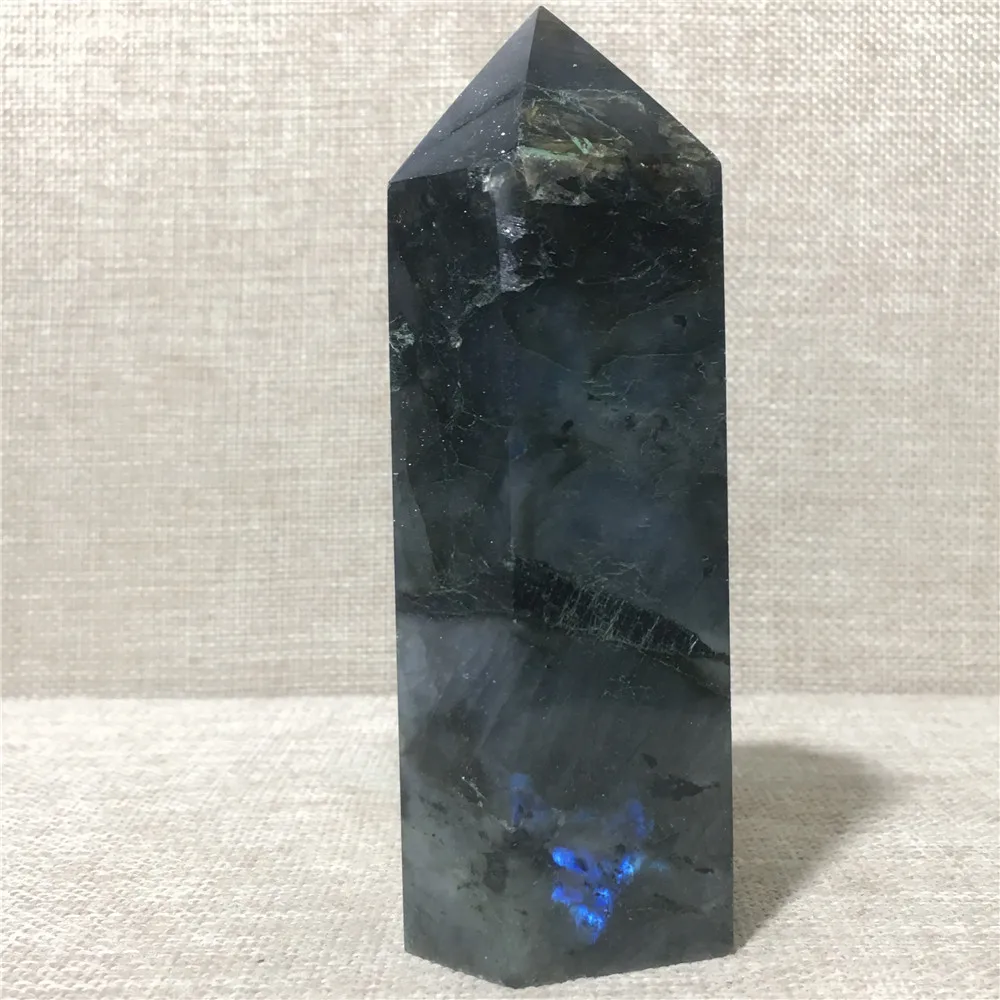 

Natural Tower Labradorite Quartz Crystal Gift Home Furnishing Decoration Point Stone Rod Column Hexagonal Prisms Healing Wand