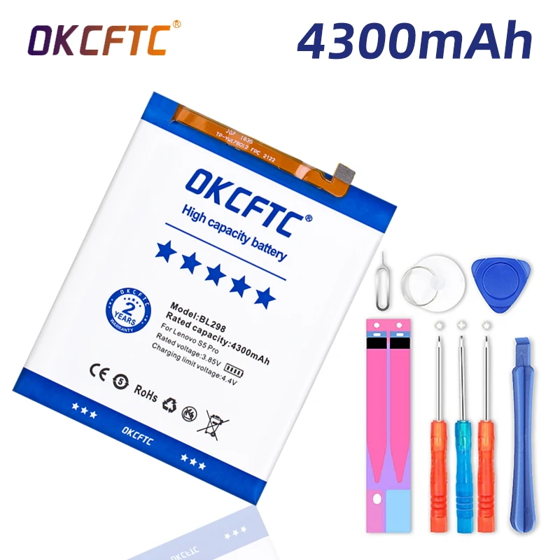 

Аккумулятор OKCFTC BL298 4300 мАч для Lenovo S5 Pro S5Pro L58091 1ICP4/6681 L58041, аккумуляторы 6,2 дюймов