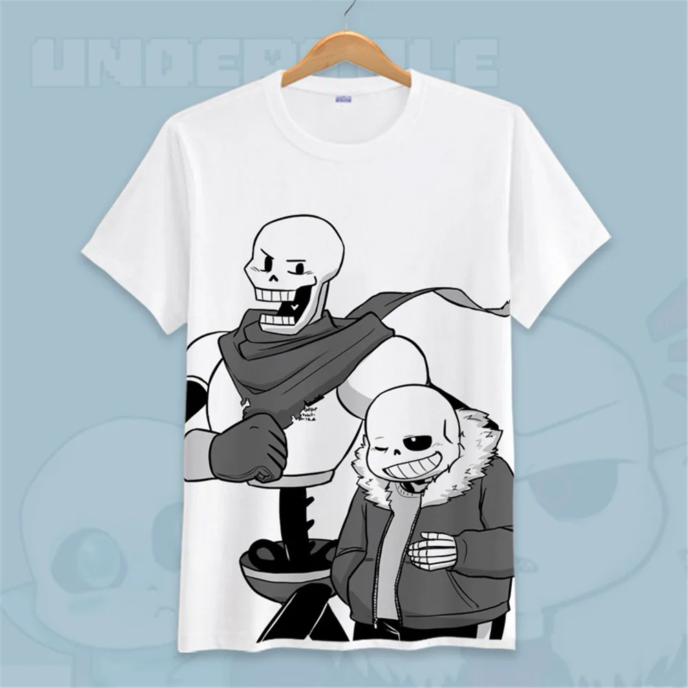 Игра Undertale футболка с коротким рукавом sans and papyrus для подростков череп brother аниме