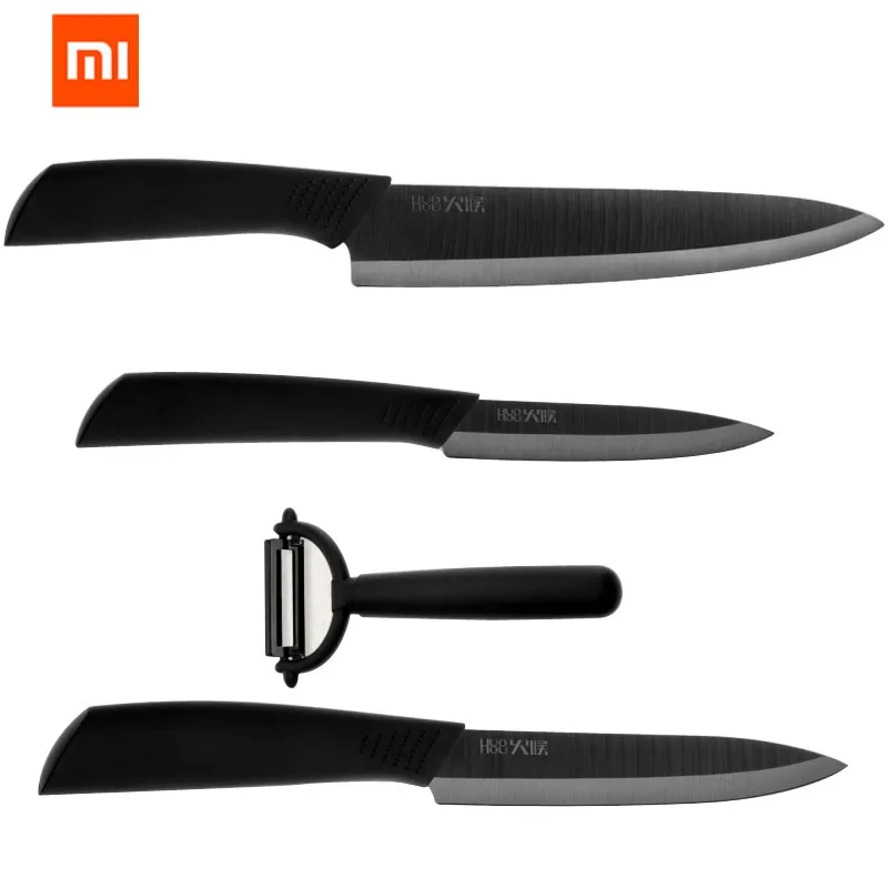 Набор кухонных ножей Xiaomi Mijia HuoHou из нано керамики 4 шт. нож для фруктов 6 8 дюймов