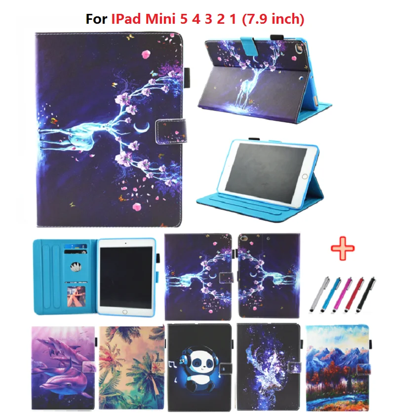 Дельфины Олень чехол для планшета iPad mini 5 на возраст 1 2 3 4 Funda оболочки Caqa мини 7 9