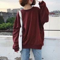vintage pulovers autumn thin loose fashion branded lazy wind oversized top student simplicity harajuku long sleeve basic t shirt