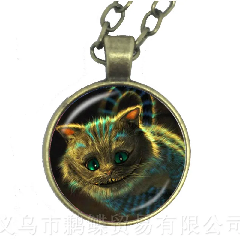 A Mad Tea Party Hatter March Hare Fairy Tale Art Classic Pendant Necklace Alice In Wonderland Women Girl Sweater chain | Украшения и