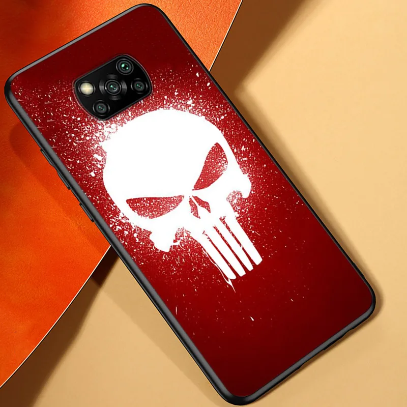 marvel punisher skull for xiaomi poco x3 nfc m2 x2 f2 f3 c3 m3 f1 pro mi play mix 3 a3 a2 a1 6 5 lite soft phone case free global shipping