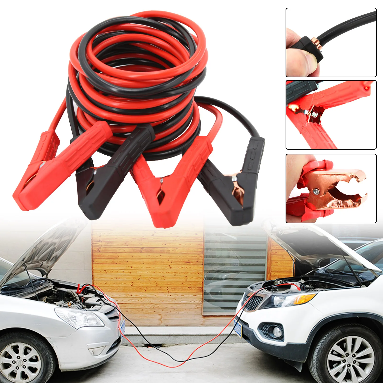 

4M Car Battery Jump Lead Booster Cables Jumper Cable For Van Truck Emergency Ignition Power Start Auto Starter Wire Universal