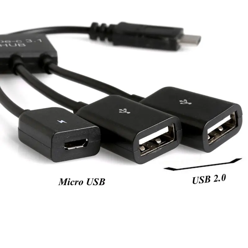 3в1 USB 3 1 Type C к Micro 2 0 хост зарядного устройства OTG концентратор кабель