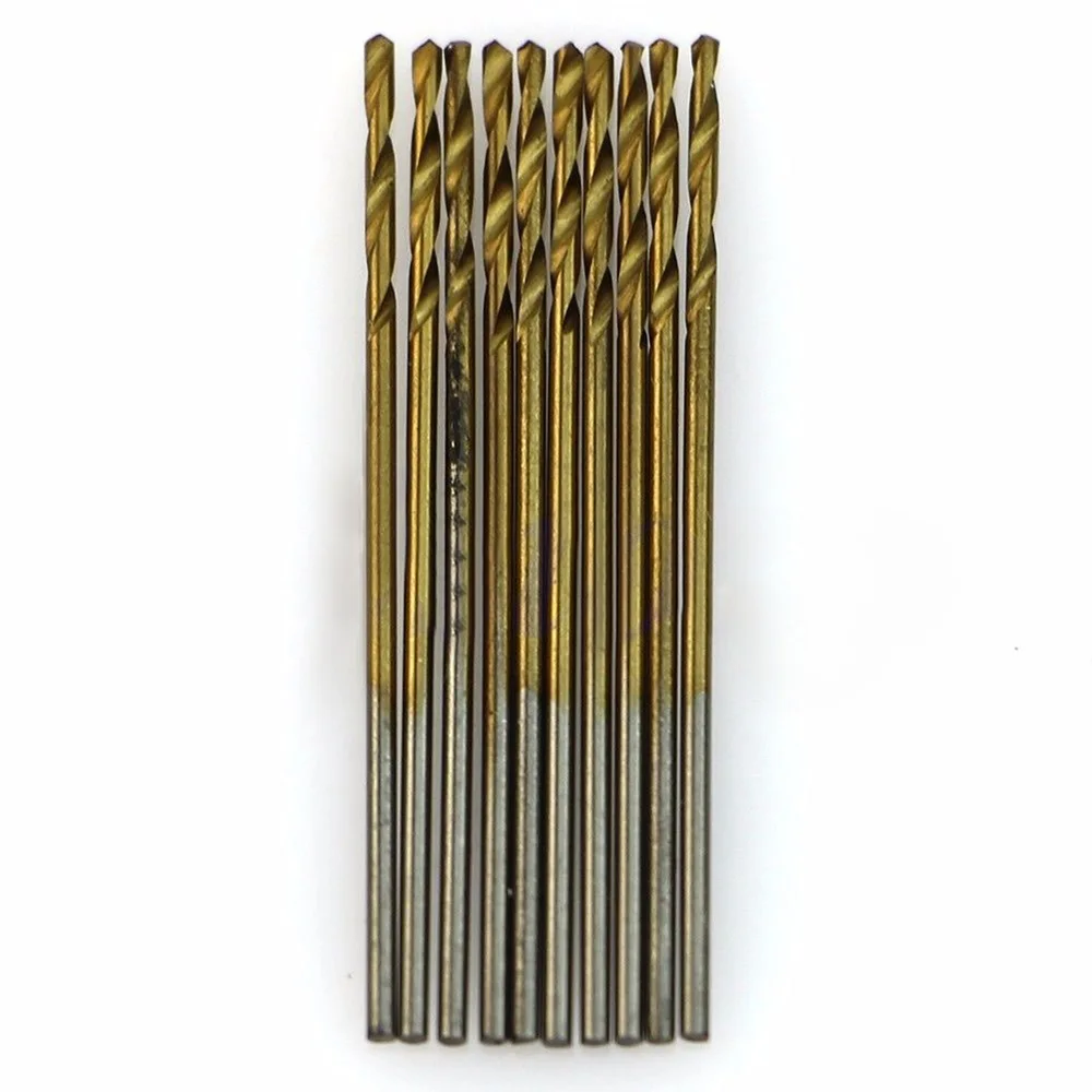 

50 Pieces 1/1.5/2/2.5/3mm HSS High Speed Steel Spiral Drilling Bit Set Titanium Coated Durable Drill Bits