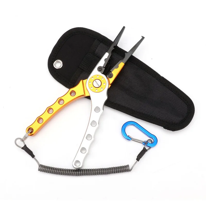 Fishing Pliers Aluminum Alloy Lure Plier Fishing Tools Line Cutter Multifunctional Knot Scissors Hook Remover Fishing Equipment