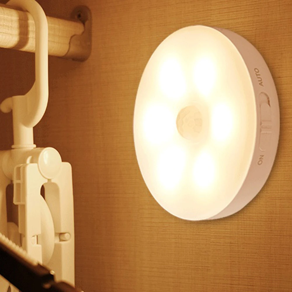 Usb Ночной светильник с датчиком движения шкаф прикроватная лампа для кухни