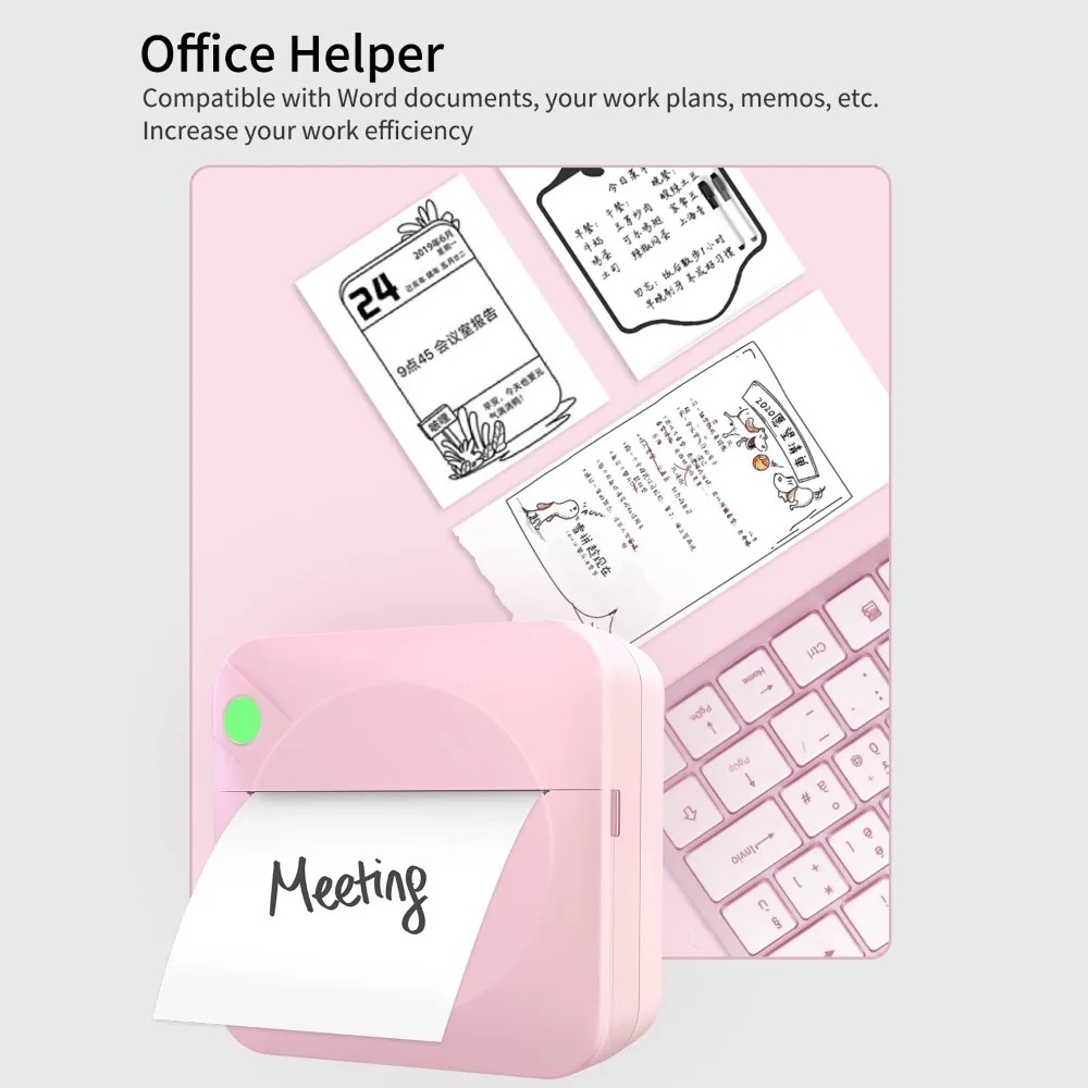 

200DPI Mini Pocket Photo Printer Wireless BT Connection Portable Thermal Printing Machine for Picture Lable DIY Handcraft List