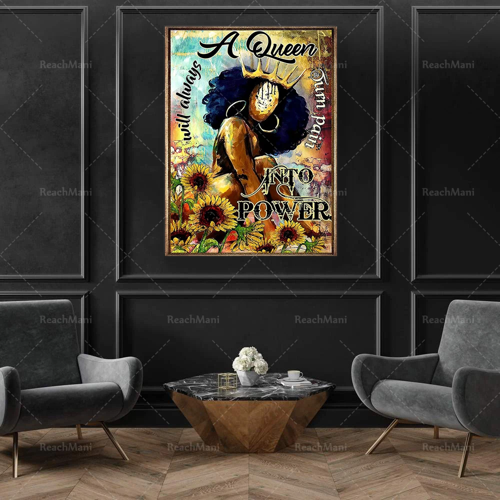 

Black Girl Magic Poster - Black Queen Sunflower Poster, Black Woman Poster, Black Poster, Africa America Poster, Black Women