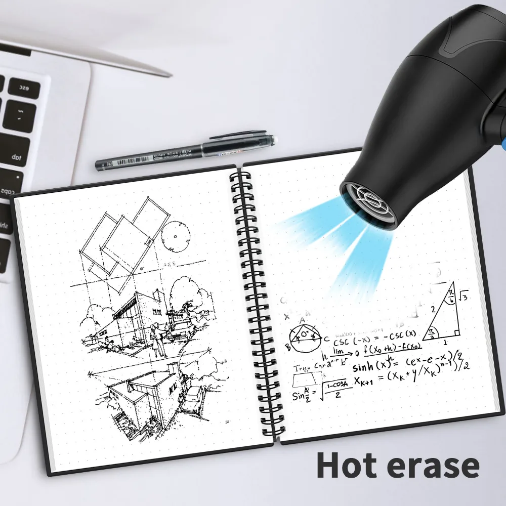 A6 size Smart Reusable Erasable Notebook Microwave Wave Cloud Erase Notepad Note Pad Lined With Pen save paper images - 6