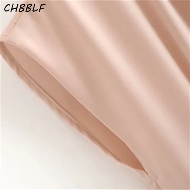 CHBBLF women elegant V neck playsuits bow tie belt short sleeve pockets button decorate female chic stylish jumpsuits HJH2334 5