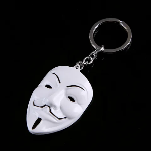 Аниме-фигурка V's Mask DC V для вендетты, металлический брелок-кольцо для ключей, подвеска, аксессуар, детская игрушка, подарок на день рождения