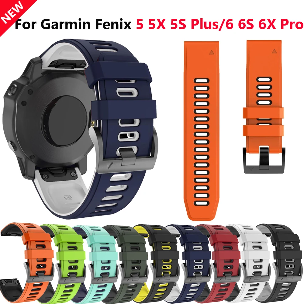 26 22 20 мм ремешок для часов Garmin Fenix 5X 6X 6 6S Pro 5 5S Plus 3 3HR часы Quick Release силиконовый
