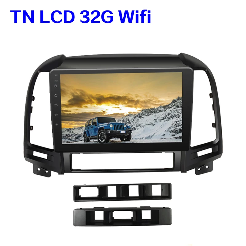 TN LCD 32G Wifi FEELDO " дюймовый Android 8,1 автомобильный мультимедийный плеер gps Navi для HYUNDAI SANTA FE 2005 2006 2007 2008 2009 2010 2011 2012 - Цвет: TN LCD 32G Wifi