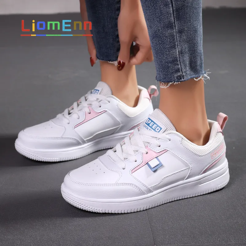 

Women's White Sneakers Women Shoes Tennis Female Flat Platform Casual Sport Shoes Woman 2021 Spring Lady Vulcanize basket femme