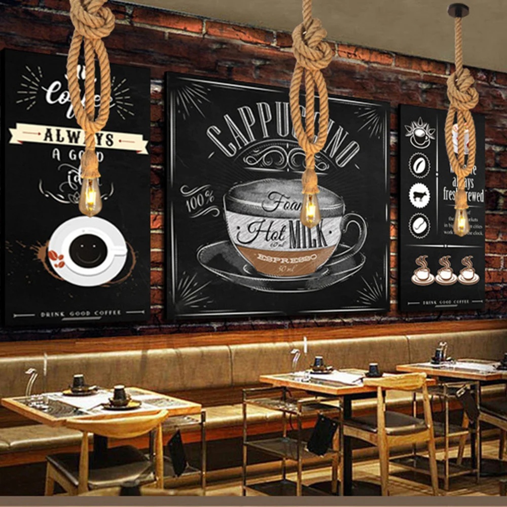 Lámparas de cáñamo que se cuelgan de una cuerda, luminarias vintage y retro para loft sala de estar o cocina, para decorar