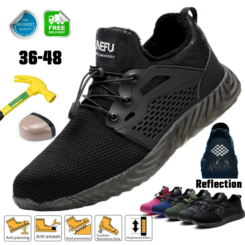 Зимняя защитная обувь со стальным носком легкие мужские неразрушаемые