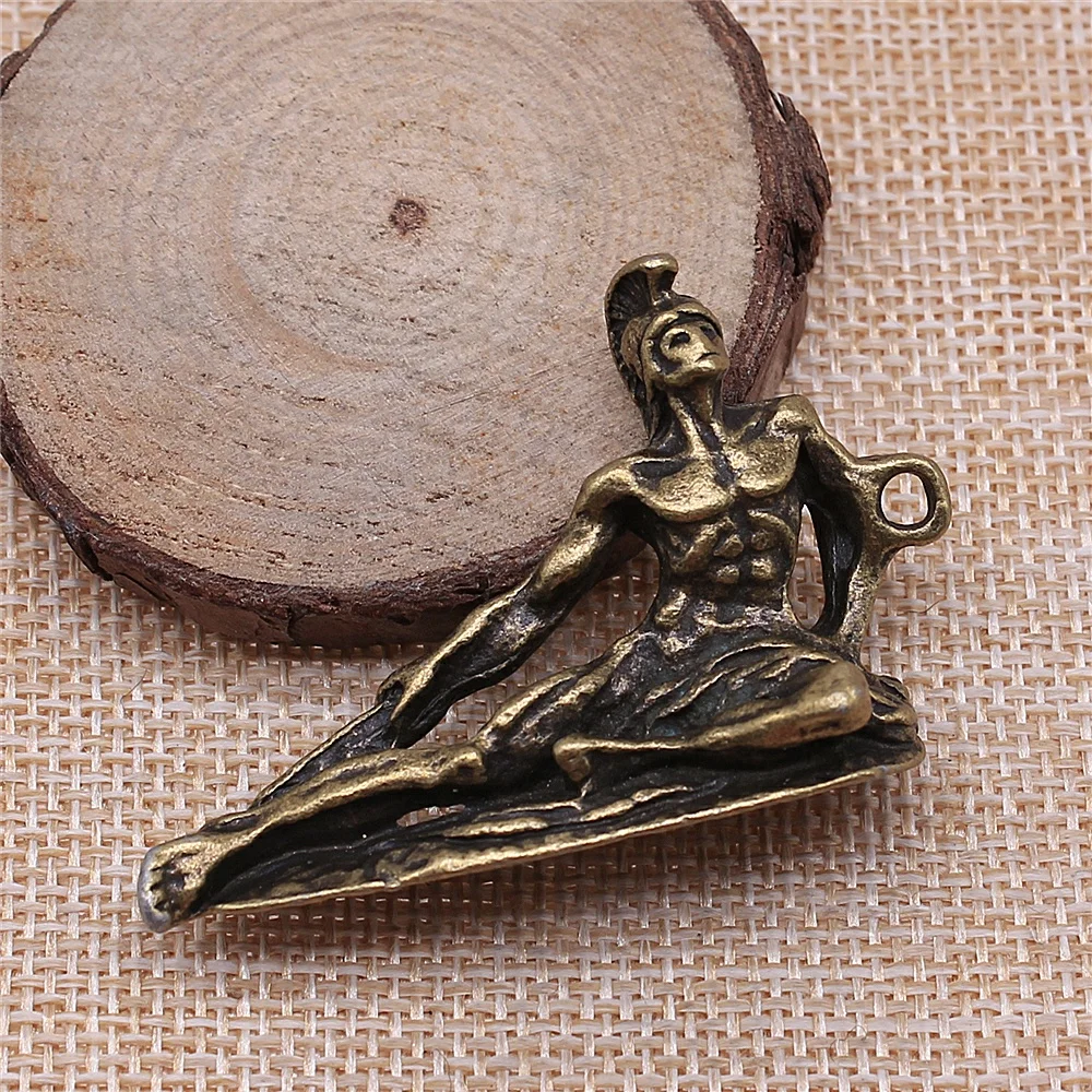 

free shipping 2pcs 55x35x18mm antique bronze Roman soldier charms diy retro jewelry fit Earring keychain hair card pendant