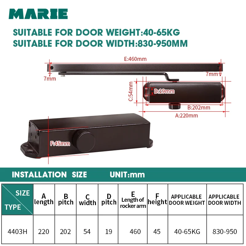 Коричневый цвет двери ближе системы безопасности регулируемое