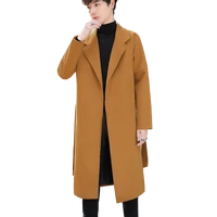 2022 autumn winter new mens wool coat fashion long windbreaker cashmere thickened loose lapel cardigan jacket streetwear m 3xl