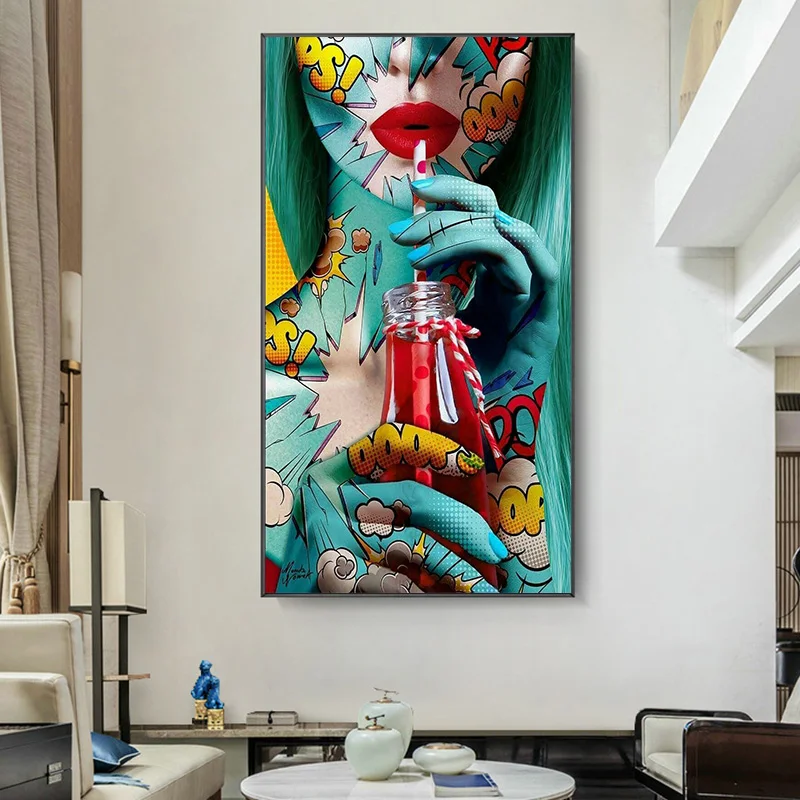 

Graffiti Women Portrait Oil Painting Posters and Prints Wall Art Decor for Living Room Canvas Painting Wall Picture Home Decor