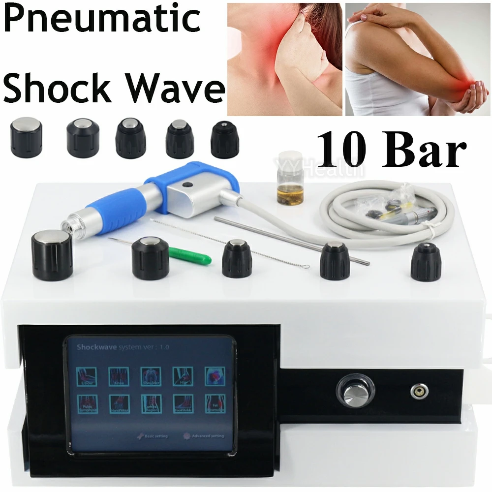 

New Pneumatic Shock Wave Effective ED Treatment Body Relax Relief Pain 10 Bar Physiotherapy Shockwave Therapy Machine Massager