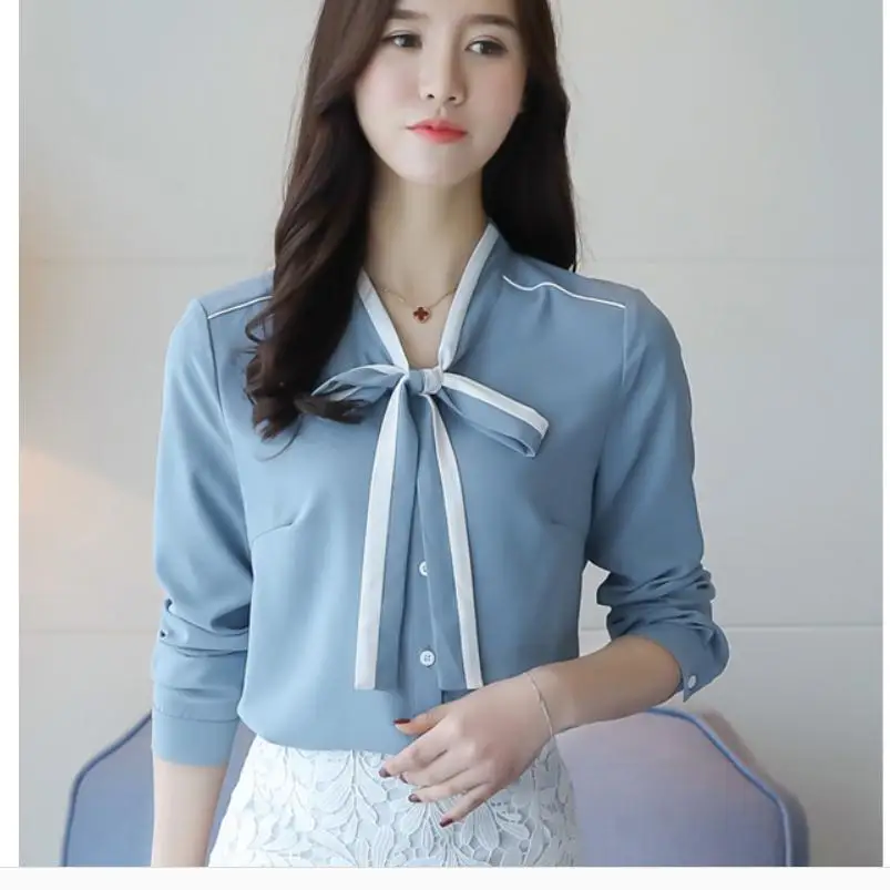 Новинка весна осень 2021 стильная модная женская рубашка с длинным рукавом|chiffon