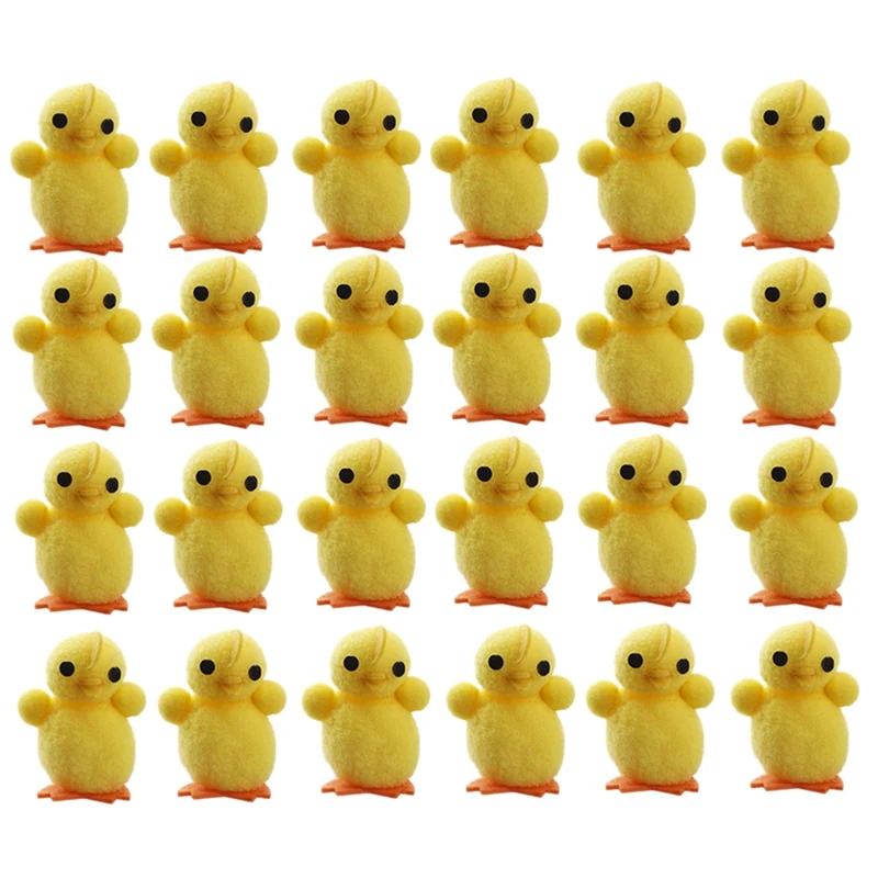 

24Pcs Simulation Easter Yellow Chick Mini Toys Plush Chicken Gift Home Decor Plush Chicken Toys for Kids