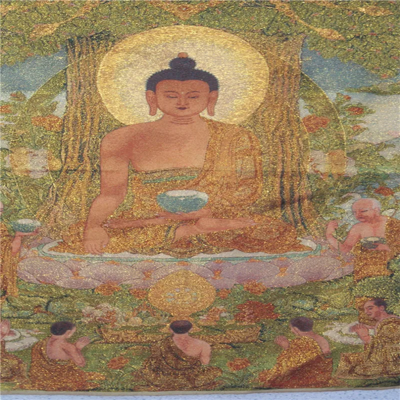 Тибетский уникальный Шелковый гобелен с вышивкой старый танка украшение для