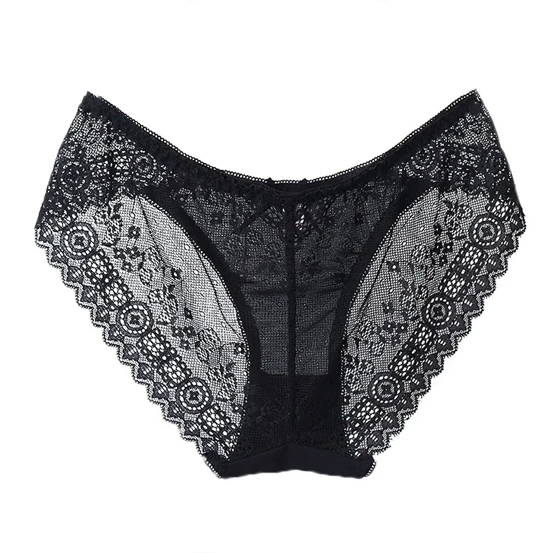Женские сексуальные кружевные трусики с низкой талией трусы вышивкой ажурные