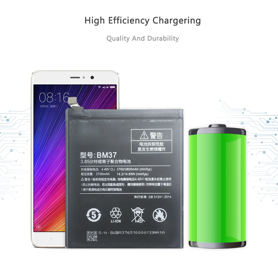 

Free Tools For xiaomi BM37 5SPlus Battery BM 37 3800mAh for Xiao mi Mi 5S Plus MI5S Plus High Quality BM37 Phone Battery