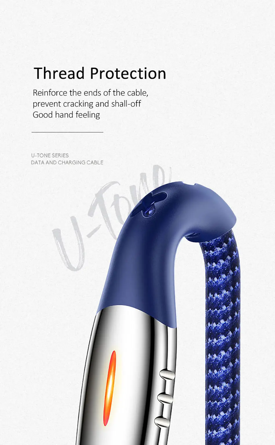 Светодиодный светильник-кабель, USAMS USB кабель с автоматическим отключением для iPhone X 8 7 6 6s 5S 5 se кабель для iPhone для iOS 11 10 9 кабели для зарядки