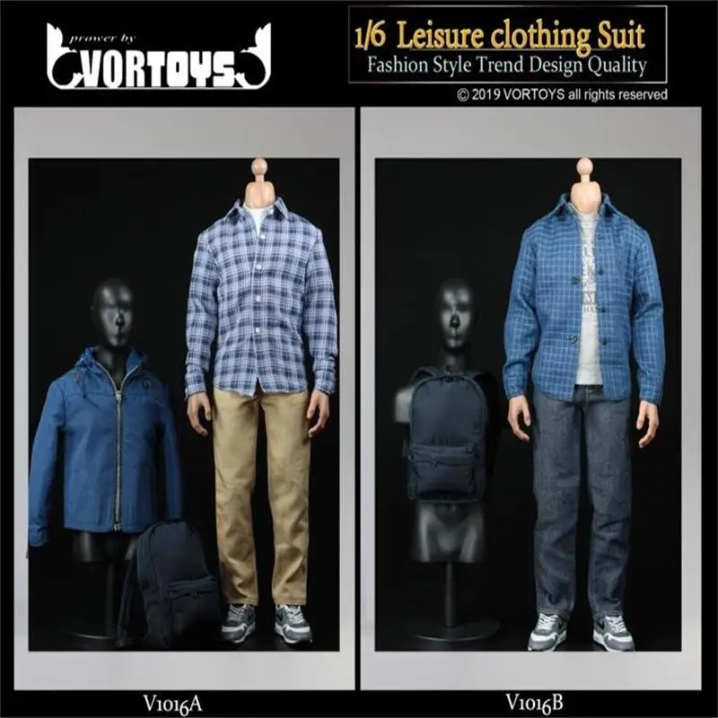 

1/6 весы 2 стиля V1016a Повседневный ветровка костюм V1016b рубашка и джинсы аксессуары для коллекции
