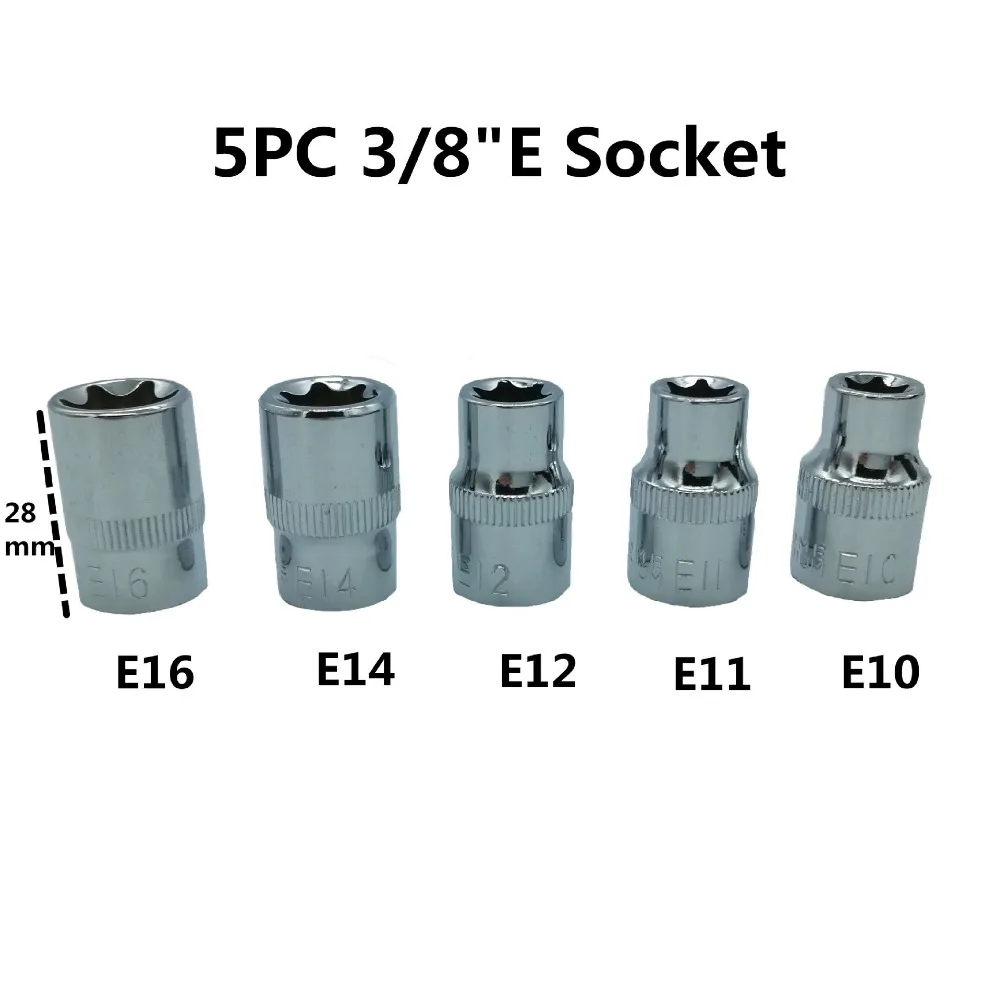

14pcs/set E Plum Blossom Star Female Drill Bit Socket Set 1/2" 3/8" 1/4" Driver E4-E24 Repair Tool Hand Tool Set High Quality
