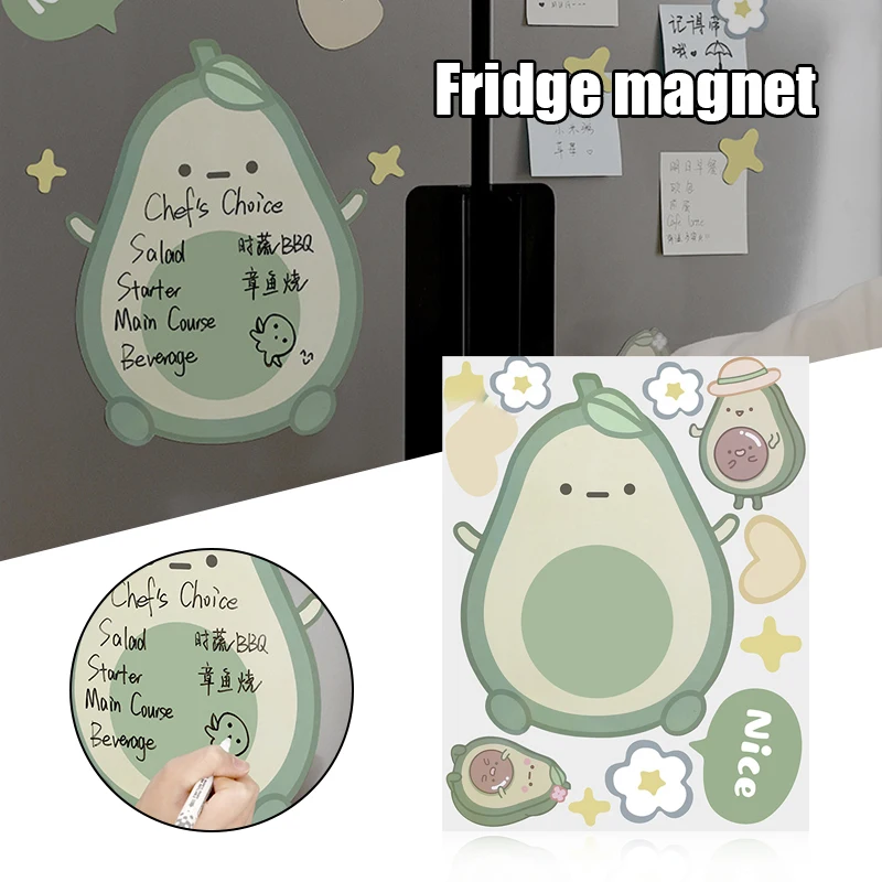 

Fridge Magnetic Note Magnetic Erasable Pen Included Fruit Shape Durable Convenient Water-Proof Damp-Proof for Fridge F2