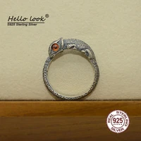 hellolook 925 sterling silver chameleon ring for men women adjustable size opening lizard ring gothic punk jewelry