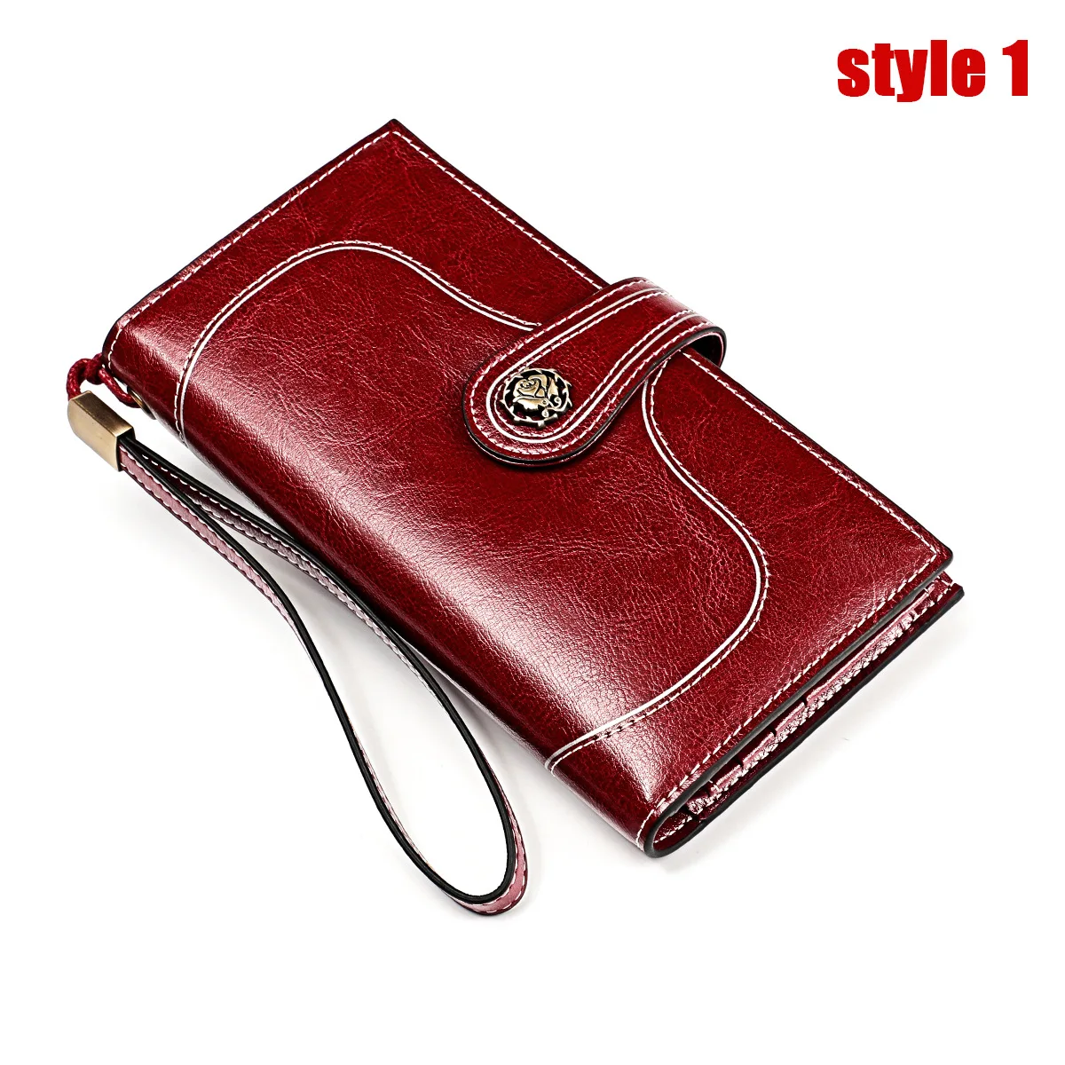 Red Style 1 Модные RFID Бумажник Для женщин для телефона из натуральной кожи кошелек женский длинный женские бумажники с застежкой-молнией держатель для карт клатч кошельки портмоне сумки - Цвет: Red Style 1