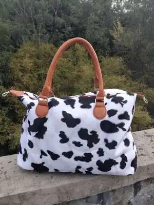 Сумки для женщин 2020 корова леопард полоса дорожная сумка короткая плюшевая Сумка