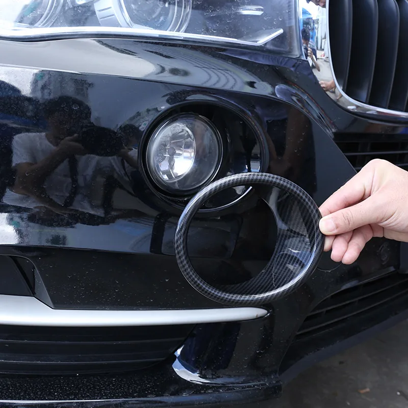 

For BMW X5 F15 2014-2018 Car styling ABS Chrome/Carbon Fiber Texture Car Front Rear Fog Lamp Cover Trim Stickers Car Accessories