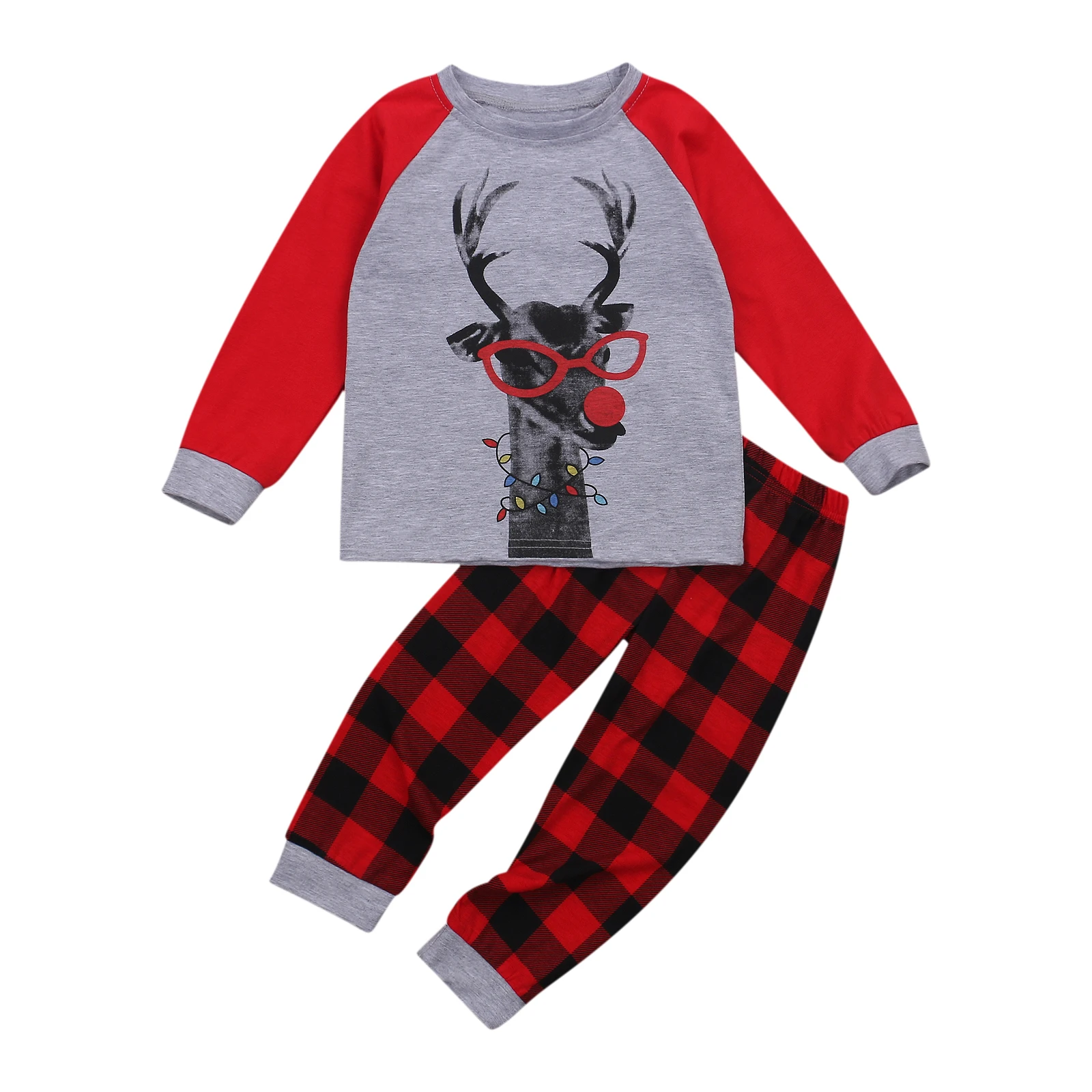 Комплект одежды из двух предметов для мальчиков пуловер с принтом оленя и