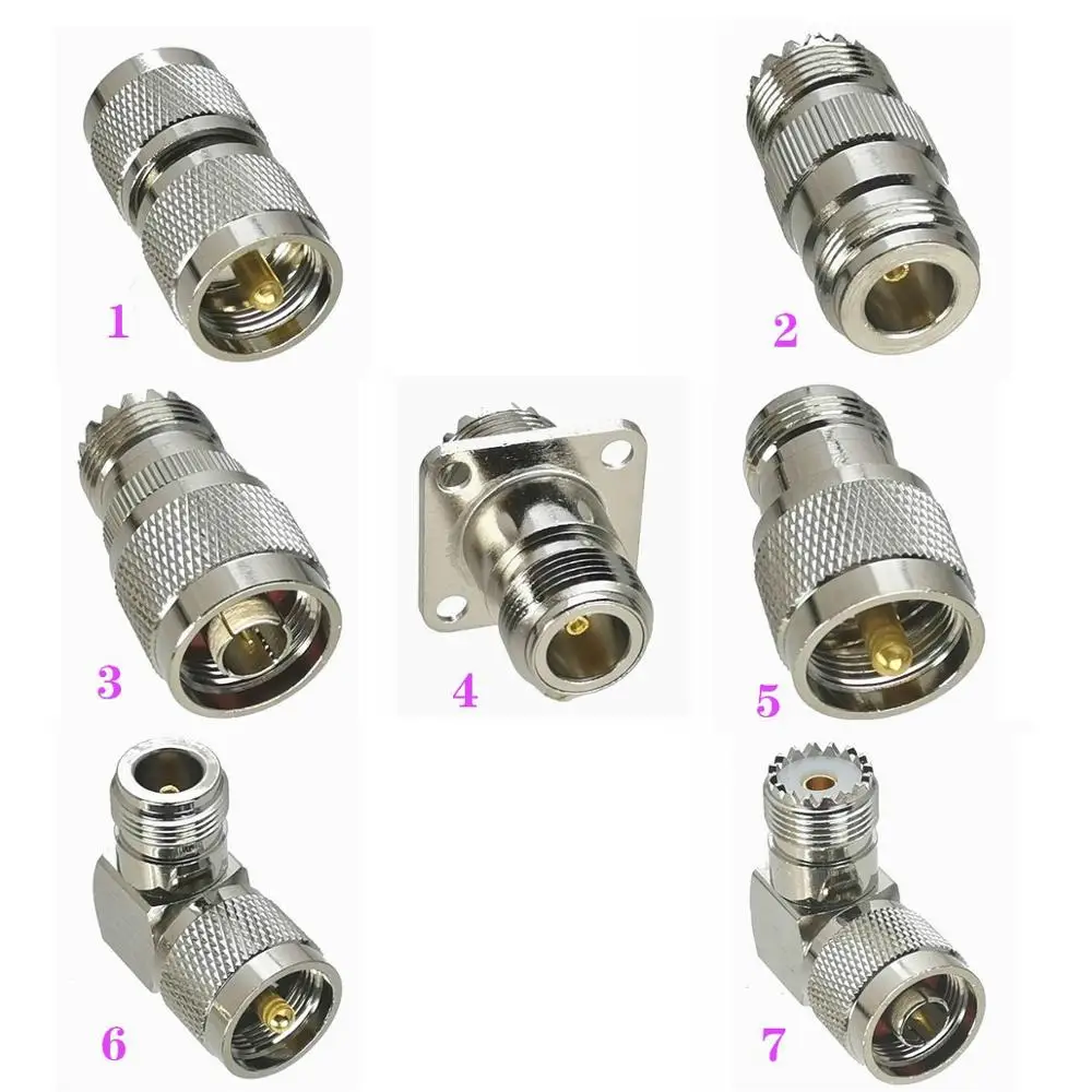 1 шт. UHF PL259 SO239 to N 4 отверстия фланец и правый угол прямой радиочастотный