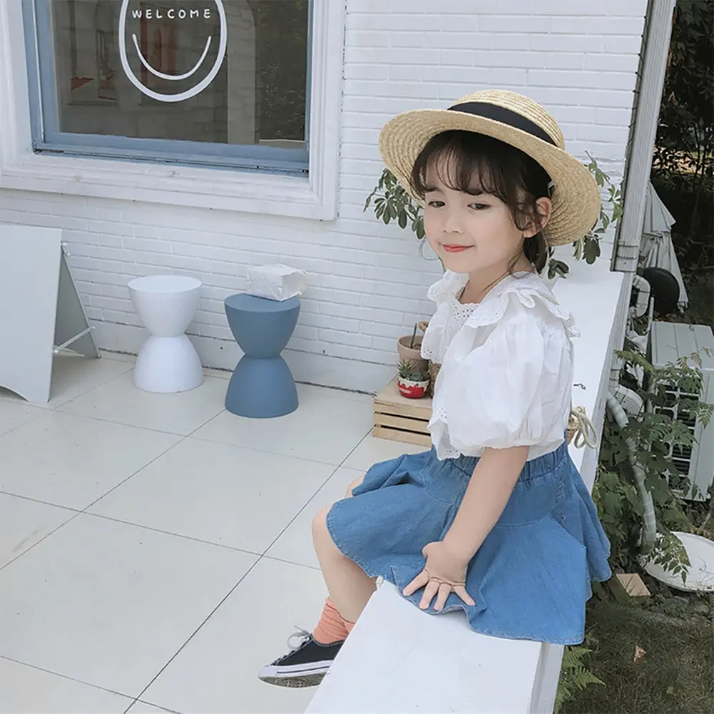 Летняя Повседневная джинсовая мини-юбка для маленьких девочек Вечерние