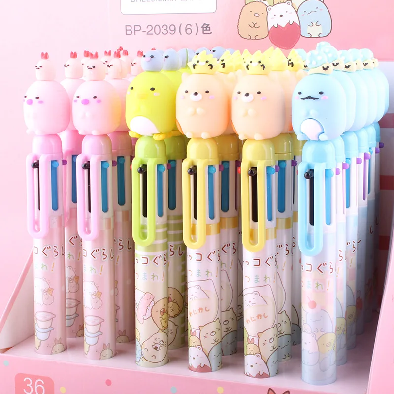 Кавайная силиконовая голова Sumikko Gurashi 6 цветов короткая и толстая шариковая ручка