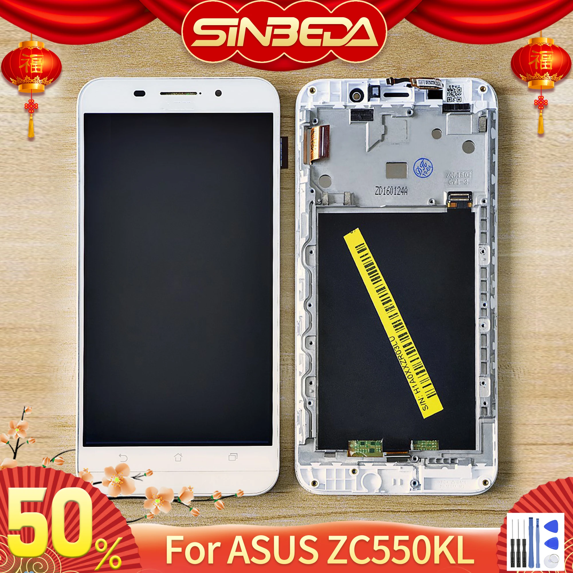 5,5 ''ЖК-дисплей для ASUS Zenfone Max ZC550KL Z010DA ЖК-дисплей кодирующий преобразователь сенсорного экрана в сборе рамка для ASUS ZC550KL дисплей