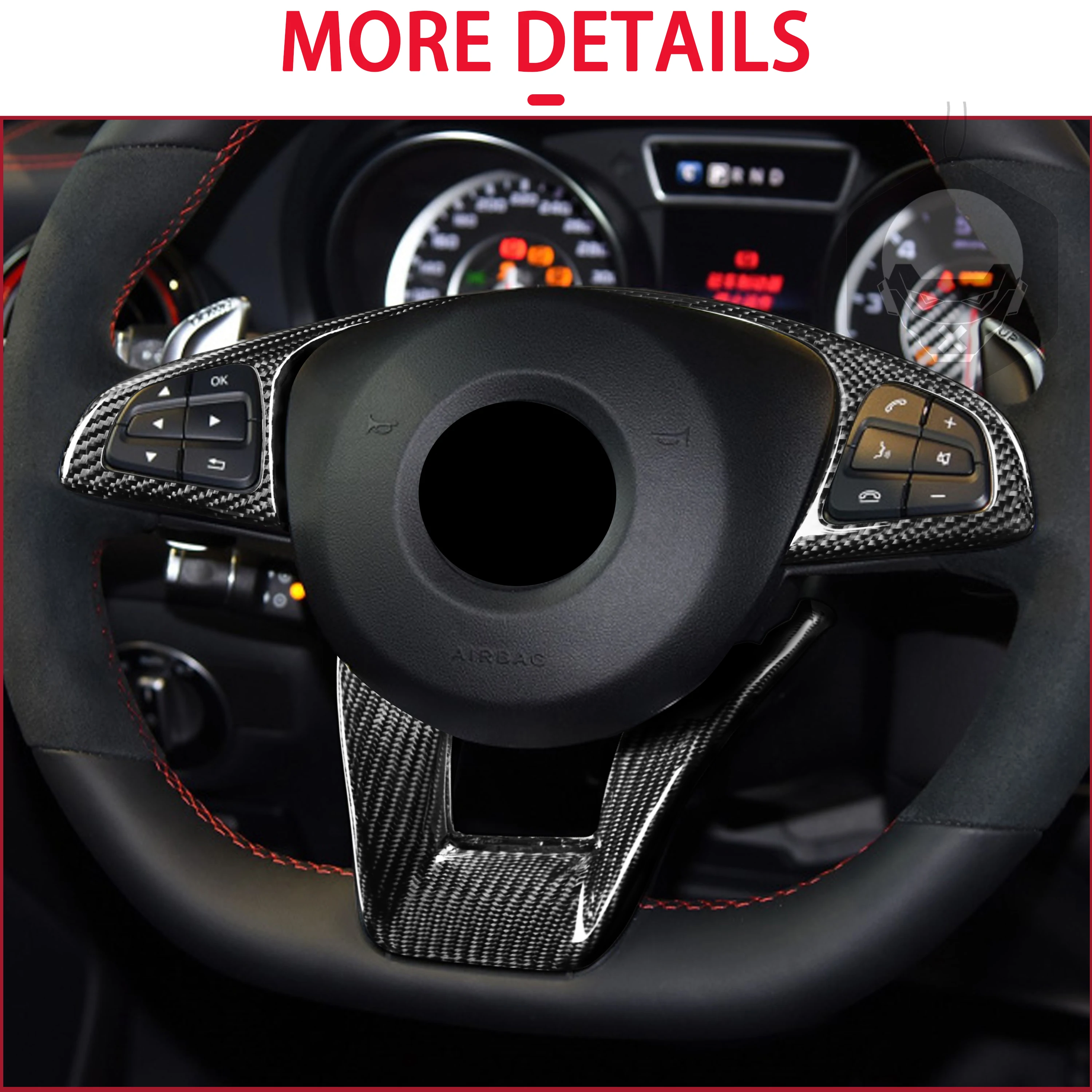 Продажа Для Mercedes-Benz W205 C63 C63S W218 CLS63 GLA45 GLS63 GLC43 W213 отделка рулевого колеса 2 шт. Настоящее углеродное волокно