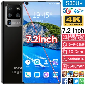 S30U+ Smartphone Android 10.0 12GB RAM 512GB ROM Dual Sim Unlocked
Mobile Phone MTK 6799 Deca Core S30 Ultra Plus Global Version