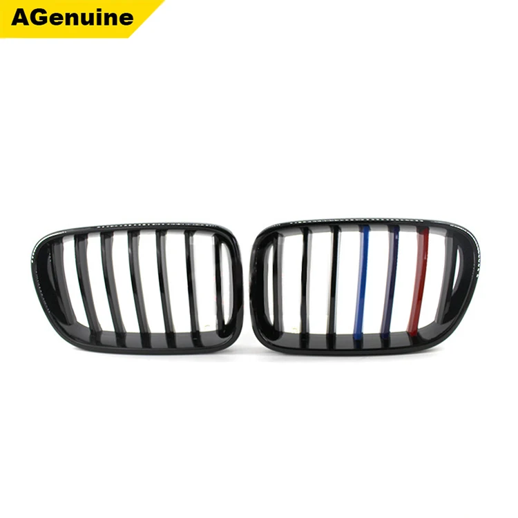 Глянцевый матовый черный красочный M Стиль ABS одна планка автомобильный передний